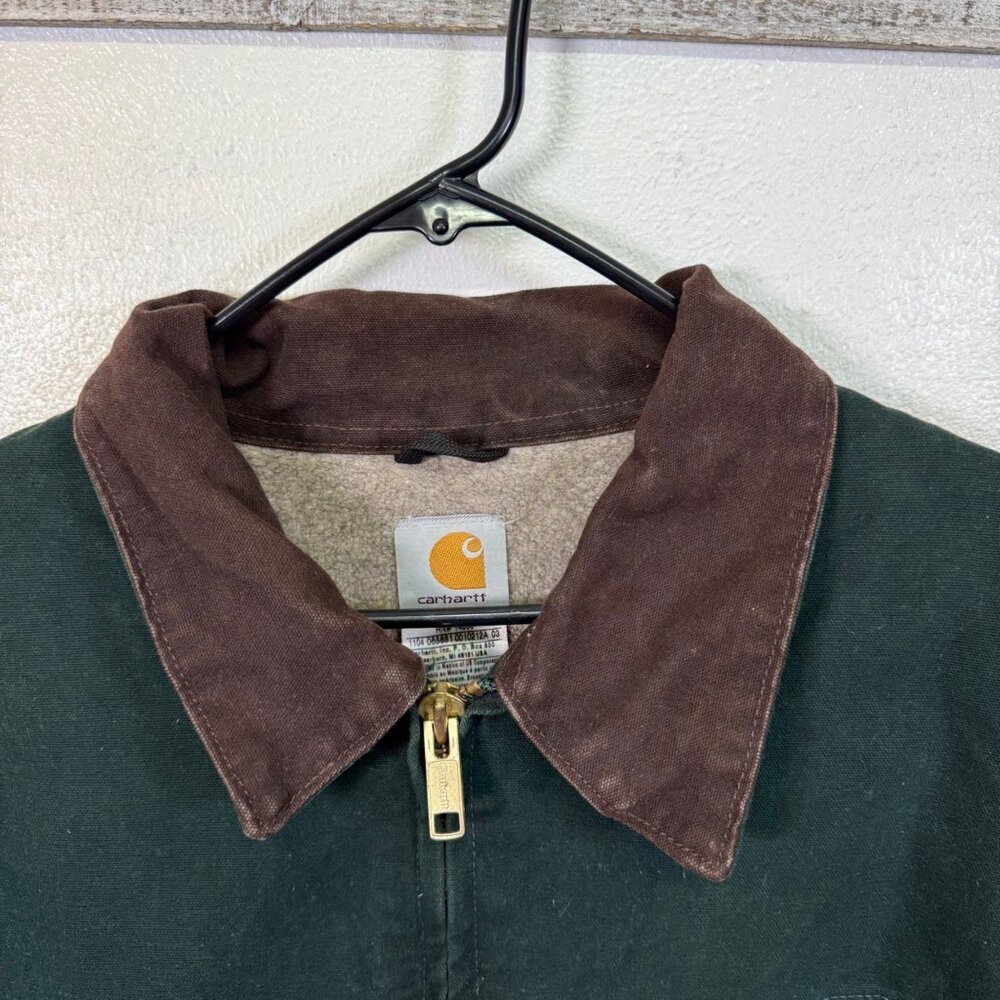 Carhartt C61 SPC Spruce Green Mens 2XL R Sherpa Lined Work Jacket Canvas Chore - Picture 6 of 16